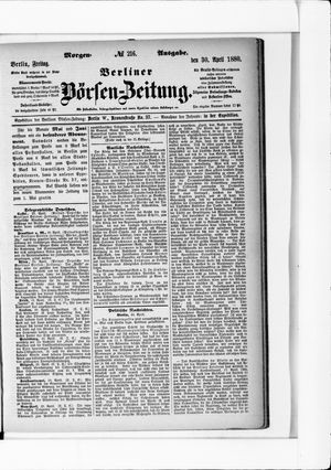 Berliner Börsen-Zeitung vom 30.04.1880