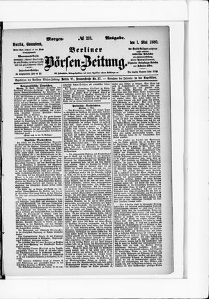 Berliner Börsen-Zeitung vom 01.05.1880