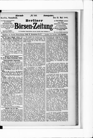 Berliner Börsen-Zeitung vom 15.05.1880