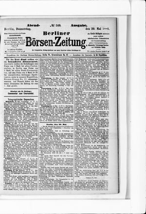 Berliner Börsen-Zeitung vom 20.05.1880