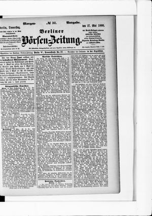 Berliner Börsen-Zeitung on May 27, 1880