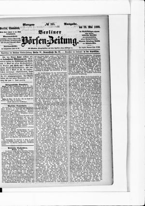 Berliner Börsen-Zeitung vom 29.05.1880