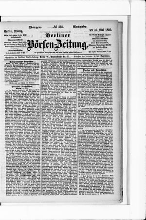 Berliner Börsen-Zeitung vom 31.05.1880