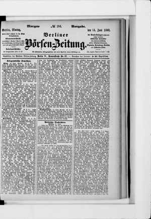 Berliner Börsen-Zeitung vom 14.06.1880