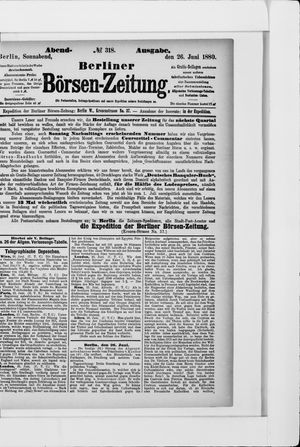 Berliner Börsen-Zeitung vom 26.06.1880
