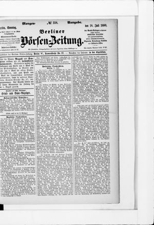 Berliner Börsen-Zeitung vom 18.07.1880