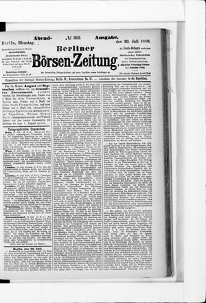 Berliner Börsen-Zeitung vom 20.07.1880
