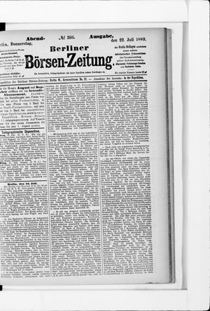 Berliner Börsen-Zeitung vom 22.07.1880