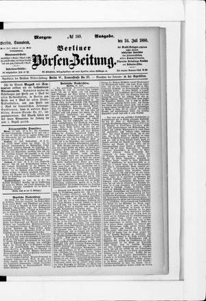Berliner Börsen-Zeitung vom 24.07.1880