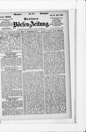 Berliner Börsen-Zeitung vom 28.07.1880