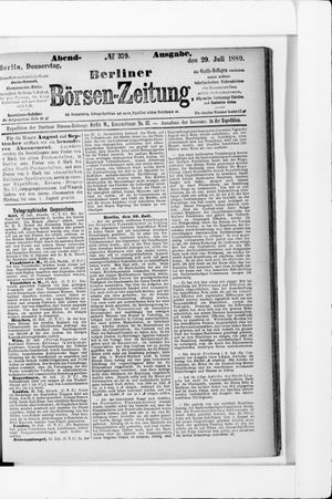 Berliner Börsen-Zeitung vom 29.07.1880