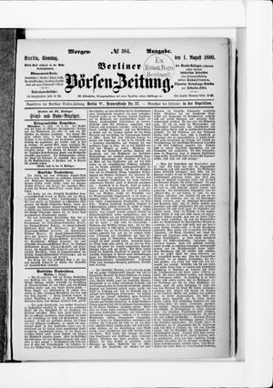 Berliner Börsen-Zeitung vom 01.08.1880