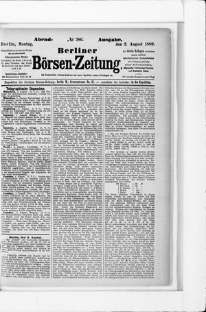 Berliner Börsen-Zeitung vom 02.08.1880