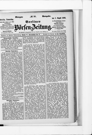 Berliner Börsen-Zeitung on Aug 5, 1880