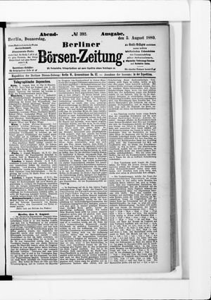 Berliner Börsen-Zeitung vom 05.08.1880