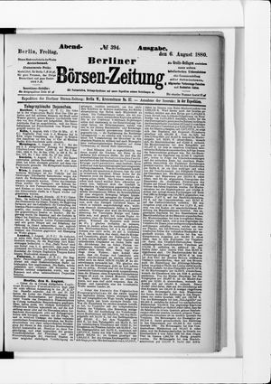Berliner Börsen-Zeitung vom 06.08.1880