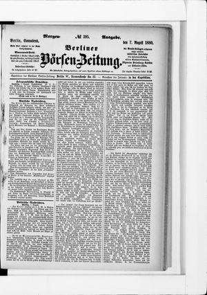 Berliner Börsen-Zeitung vom 07.08.1880