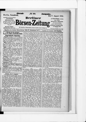 Berliner Börsen-Zeitung vom 07.08.1880
