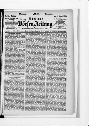 Berliner Börsen-Zeitung vom 09.08.1880
