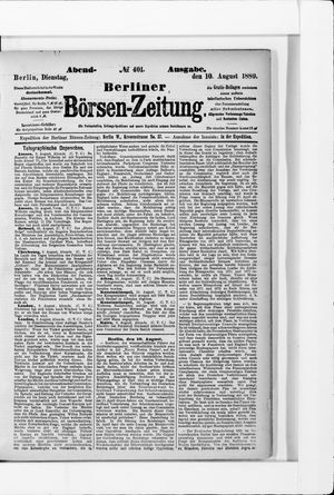 Berliner Börsen-Zeitung on Aug 10, 1880