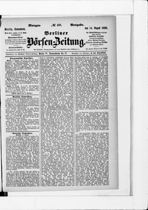 Berliner Börsen-Zeitung vom 14.08.1880