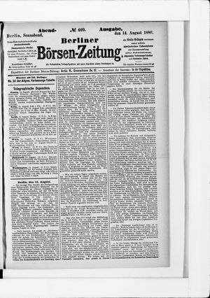 Berliner Börsen-Zeitung on Aug 14, 1880
