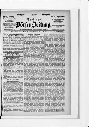 Berliner Börsen-Zeitung vom 15.08.1880