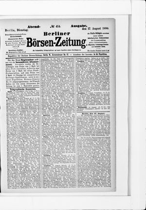 Berliner Börsen-Zeitung vom 17.08.1880