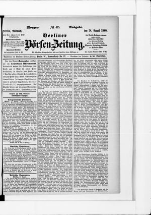 Berliner Börsen-Zeitung vom 18.08.1880