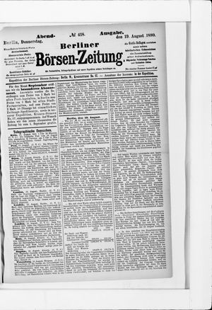 Berliner Börsen-Zeitung vom 19.08.1880