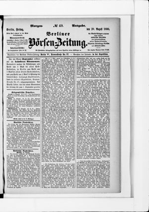 Berliner Börsen-Zeitung vom 20.08.1880