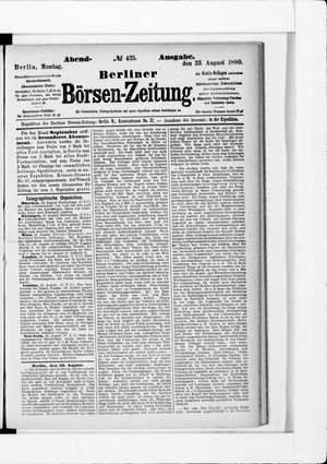 Berliner Börsen-Zeitung vom 23.08.1880