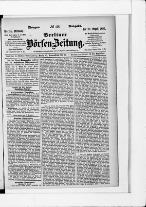 Berliner Börsen-Zeitung vom 25.08.1880