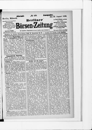 Berliner Börsen-Zeitung vom 25.08.1880