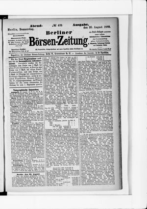 Berliner Börsen-Zeitung vom 26.08.1880