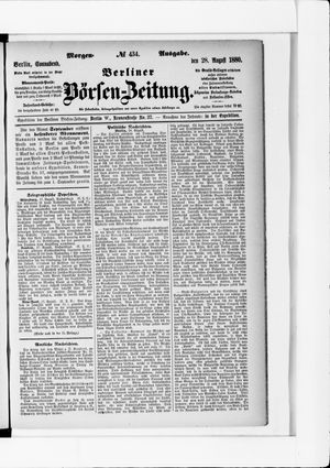 Berliner Börsen-Zeitung vom 28.08.1880