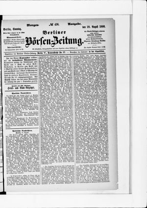 Berliner Börsen-Zeitung vom 29.08.1880