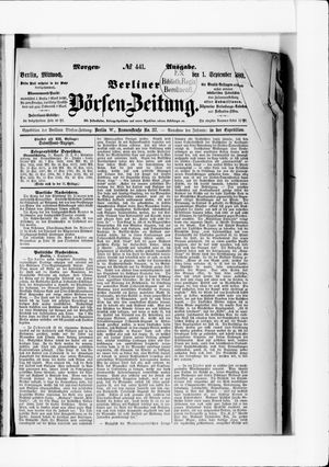 Berliner Börsen-Zeitung vom 01.09.1880