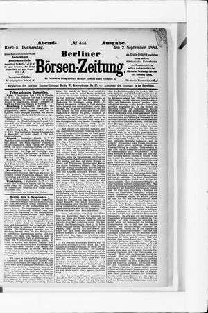 Berliner Börsen-Zeitung on Sep 2, 1880