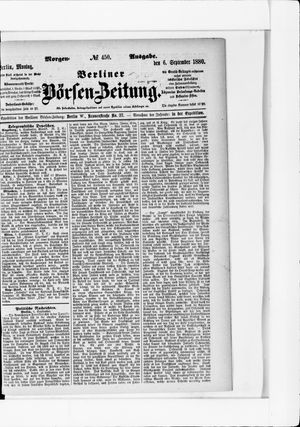 Berliner Börsen-Zeitung vom 06.09.1880