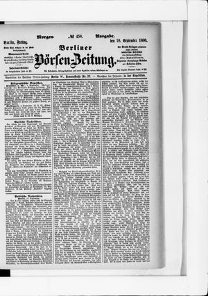 Berliner Börsen-Zeitung vom 10.09.1880