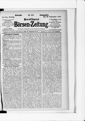 Berliner Börsen-Zeitung vom 10.09.1880