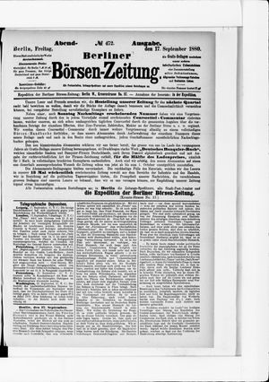 Berliner Börsen-Zeitung vom 17.09.1880