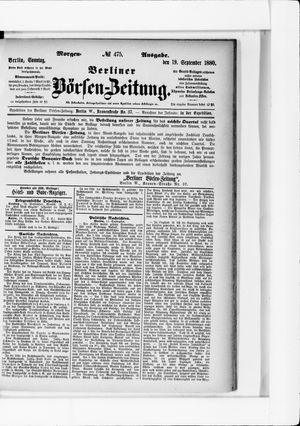 Berliner Börsen-Zeitung vom 19.09.1880