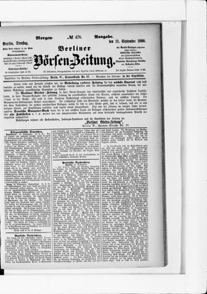 Berliner Börsen-Zeitung vom 21.09.1880