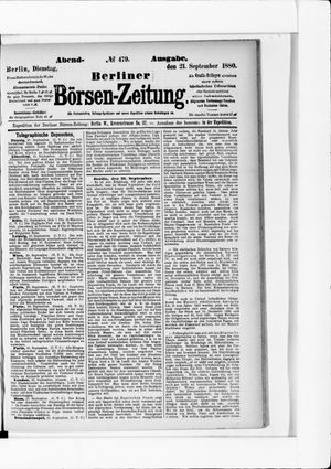 Berliner Börsen-Zeitung vom 21.09.1880