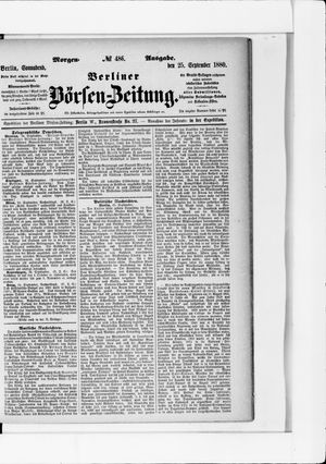 Berliner Börsen-Zeitung vom 25.09.1880