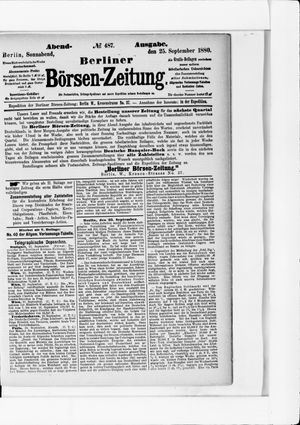 Berliner Börsen-Zeitung vom 25.09.1880