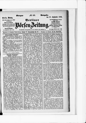 Berliner Börsen-Zeitung on Sep 27, 1880