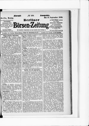 Berliner Börsen-Zeitung on Sep 27, 1880